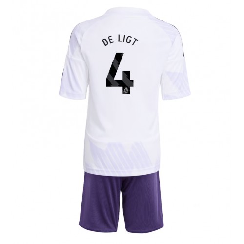 Manchester United Matthijs de Ligt #4 Gostujuci Dres za djecu 2025-26 Kratak Rukav (+ Kratke hlače)